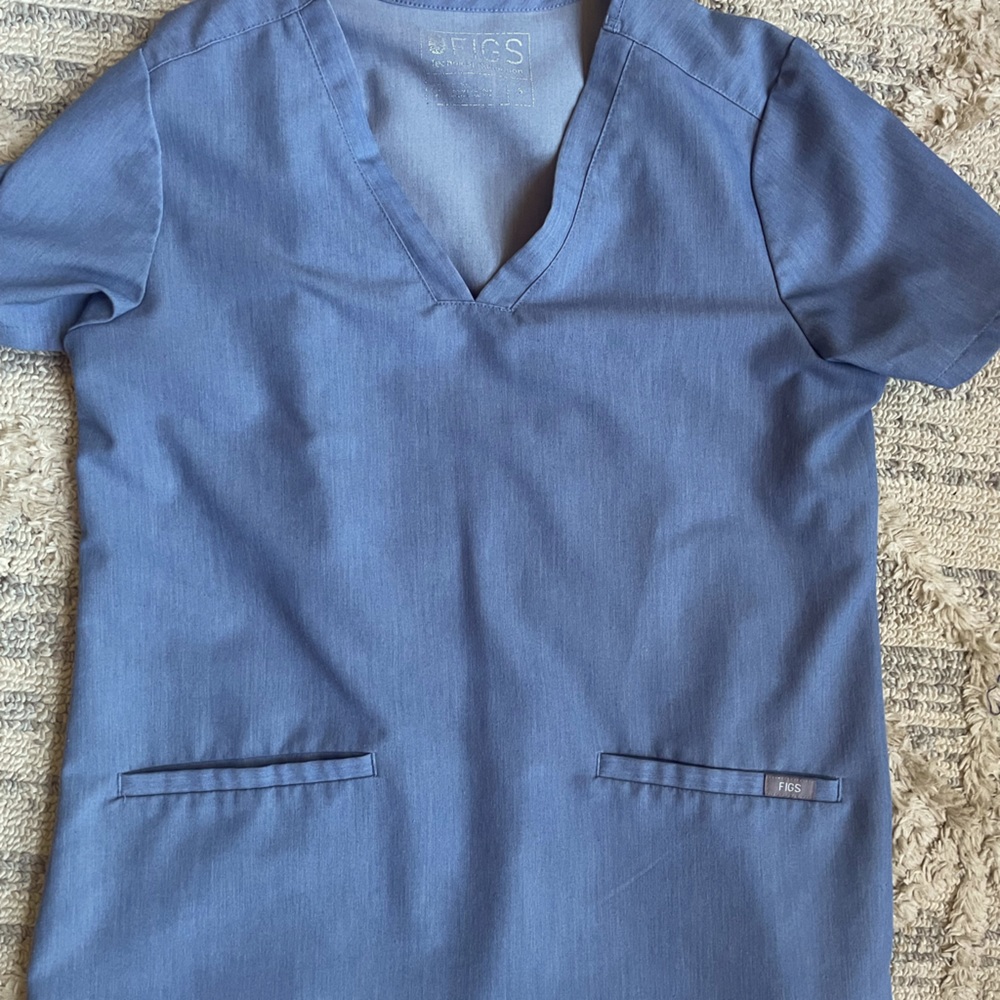 Figs casma top heathered indigo
